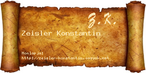 Zeisler Konstantin névjegykártya